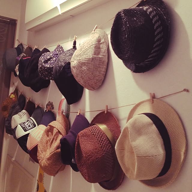 Entrance,帽子かけ,帽子ディスプレイ,帽子収納,帽子 saoringoの部屋