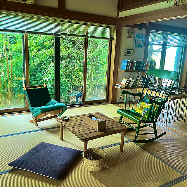 Overview,ニトリオーダーブラインド,ニトリ,我が家の団欒スペース,夏の模様替え,グリーン,夏,和洋折衷,おうち時間,季節を楽しむ暮らし,favorric,お家時間を幸せに,FAVORRICのクッション,旅館風,和風住宅,心地よい暮らし,一番好きな場所 Erikoの部屋