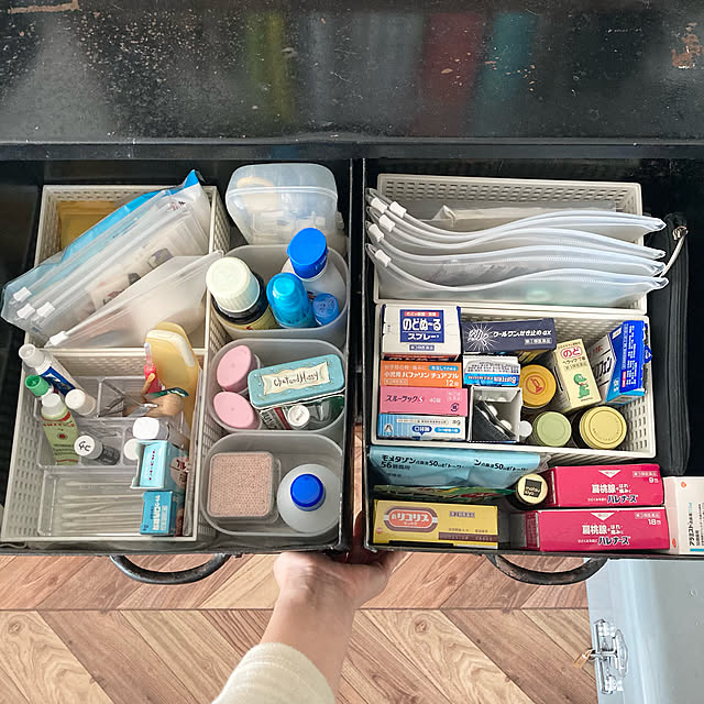 EVAケース・ファスナー付,EVAケース,無印良品,Daiso,journal standard Furniture,アイアンチェスト,薬の収納,On Walls mako2yaの部屋