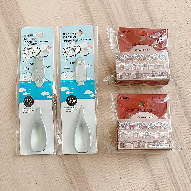 マスキングテープ,ペンギン,くま,プテラノドン,ティラノサウルス,恐竜,セリア購入品,セリア suna_kitsuneの部屋