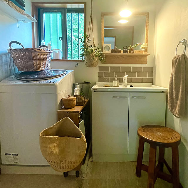 賃貸でも整う暮らし,お金をかけずに楽しむインテリア,洗面スペース,いつもいいねありがとうございます,みなさんの投稿にいつも癒されています,Bathroom,テキトーDIY kaochiの部屋