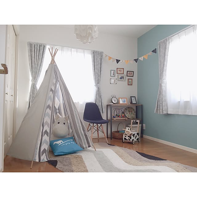 Bedroom,子どもと暮らす,北欧インテリア,ティピーテント手作り,ティピーテント,子ども部屋,秘密基地,中古を買ってリノベーション,リノベーション,中古住宅,中古一戸建て,ヴィンテージ風,海外インテリア,プレゼント応募 yanの部屋