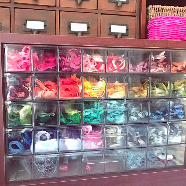 My Shelf,古道具,小引き出し,刺繍糸の収納,刺繍糸,刺繍,ハンドメイド Maikoの部屋
