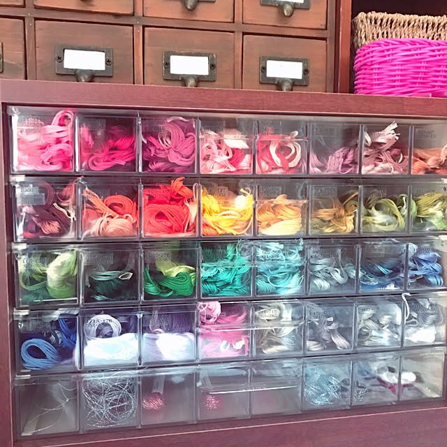 My Shelf,古道具,小引き出し,刺繍糸の収納,刺繍糸,刺繍,ハンドメイド Maikoの部屋