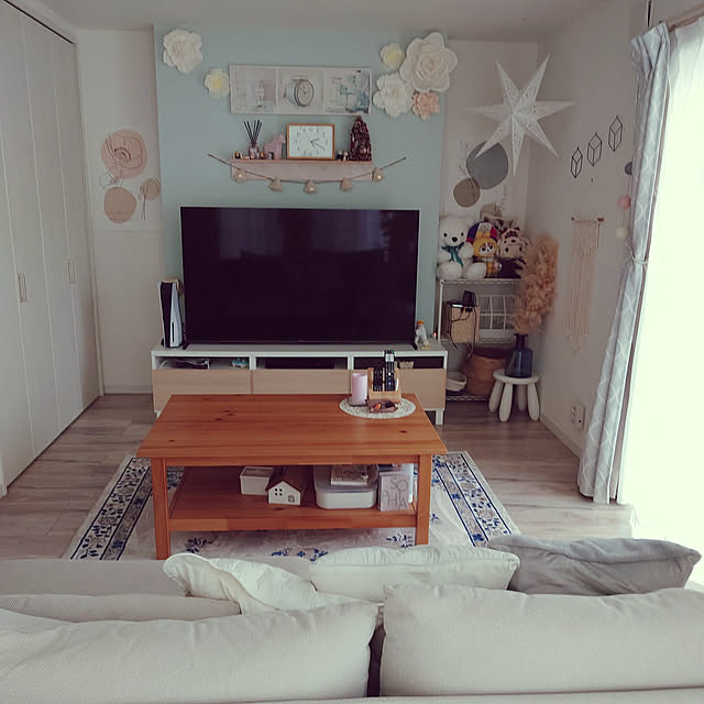 Lounge,IKEA,RHYTHM,好きな場所,ソーデルハムン,北欧ナチュラル,模様替えしました,テレビ65型,BRAVIA　XＲ搭載,プレステ5 hanakusukuの部屋