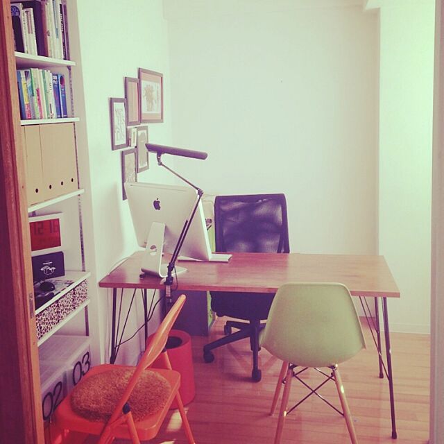 My Desk,2LDK,事務所,アトリエ,書斎,iMac,一人暮らし,無印良品,DIY,シンプル,ミッドセンチュリー kiyorinpaの部屋