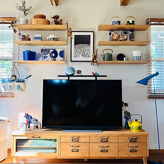 イベント参加,71回目の掲載❤️,ストリングシェルフ,オーダー家具,テレビボード,テレビ周りの収納,RoomClip mag,北欧,北欧雑貨,北欧風,北欧インテリア,北欧ヴィンテージ,Overview maric323の部屋