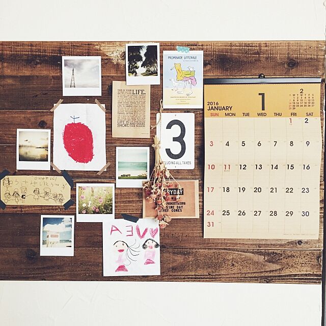 On Walls,ダイソー,足場板,カレンダー,DIY kumiの部屋