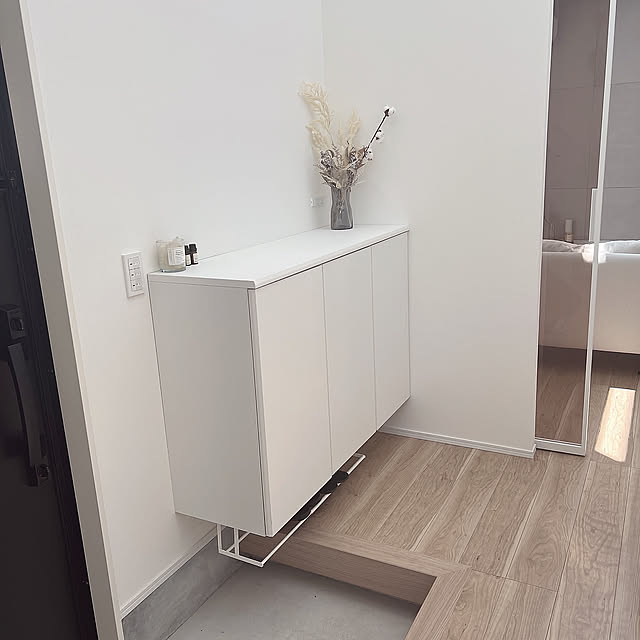 インスタ→____mhome,ドライフラワー,Panasonic,新築マイホーム,マイホーム記録♡,カームチェリー,土間,クアドロスリム,Entrance _____mhomeの部屋
