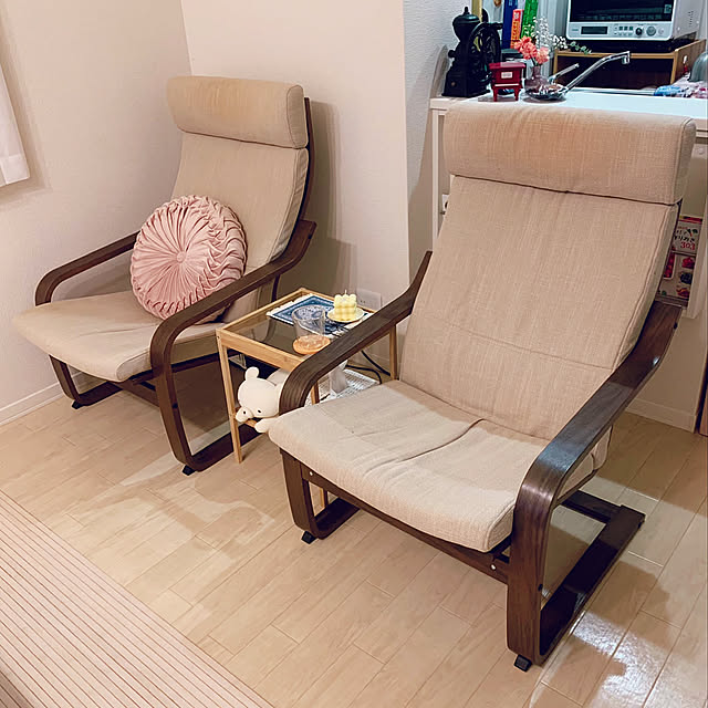 ソファ,ポエング,ナチュラル,IKEA,カフェ風,北欧,Lounge,サイドテーブル neneの部屋