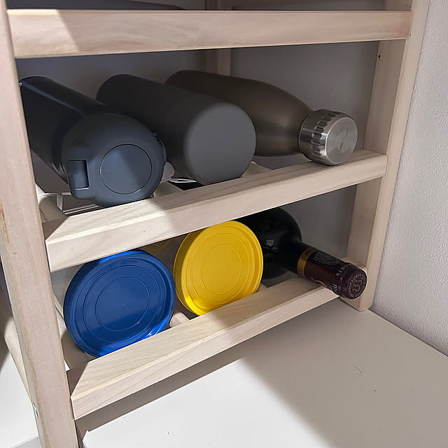 Kitchen,シリコンマルチバンド,パントリー収納,じゃない使い方,IKEA ワインラック,水筒収納,水筒置き場,キッチン収納 AkemiKinoshitaの部屋