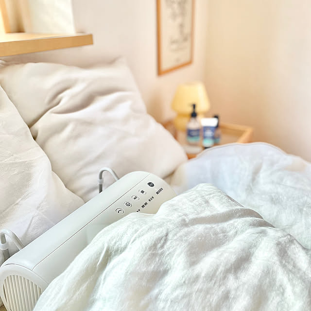 Bedroom,BRUNOサポーターズ,寝る前のルーティン,入眠儀式,布団乾燥機,エレファン,ふとん＆衣類ドライヤーエレファン,ふとんマルチドライヤー,衣類乾燥機,ふとん乾燥機,BRUNOがある暮らし,あったかグッズ,ホワイトインテリア,ナチュラルインテリア,ホワイトナチュラル,IGやってます,韓国インテリア,BRUNO mikaの部屋