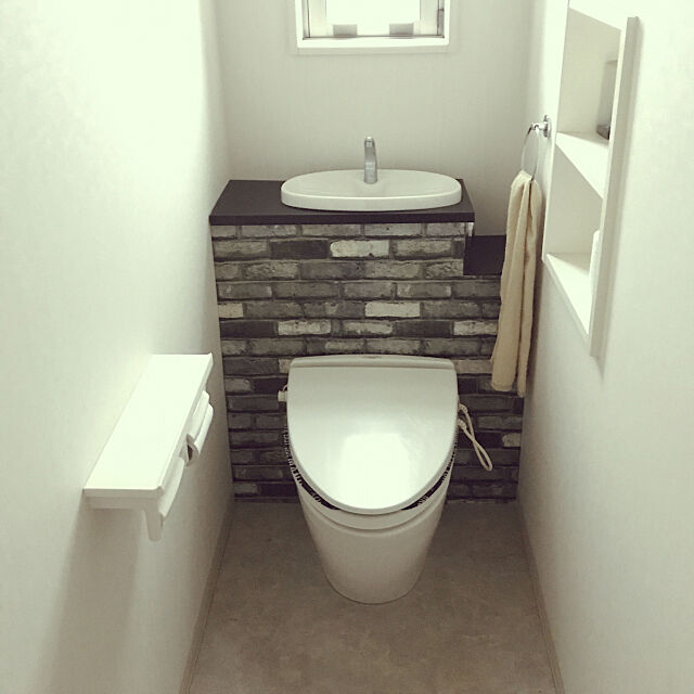 Bathroom,ようやく完成,トイレ,タンクレス DIY,DIY,セリア yuki_の部屋