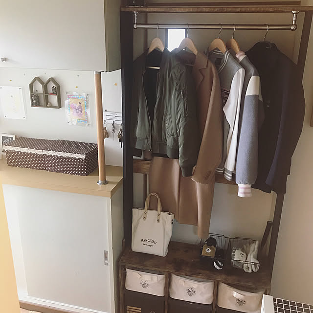 花粉症対策,DIY,ニトリ,カラボリメイク,手作りハンガーラック,フォロワー様2000名様超！！感謝です♡,いつもいいねやコメありがとうございます♡,Entrance ai-nの部屋