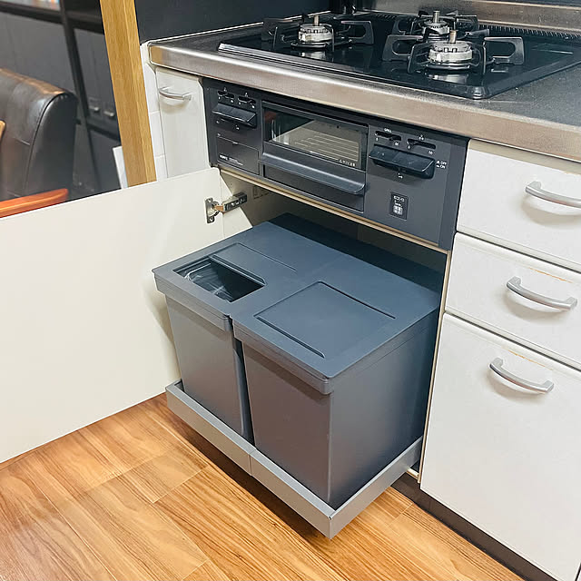 Kitchen,伸縮スライドボックス,fit slider,無印良品,無印ダストボックス,シンク下,シンク下ゴミ箱,シンク下引き出し,シンク下収納 oliverの部屋