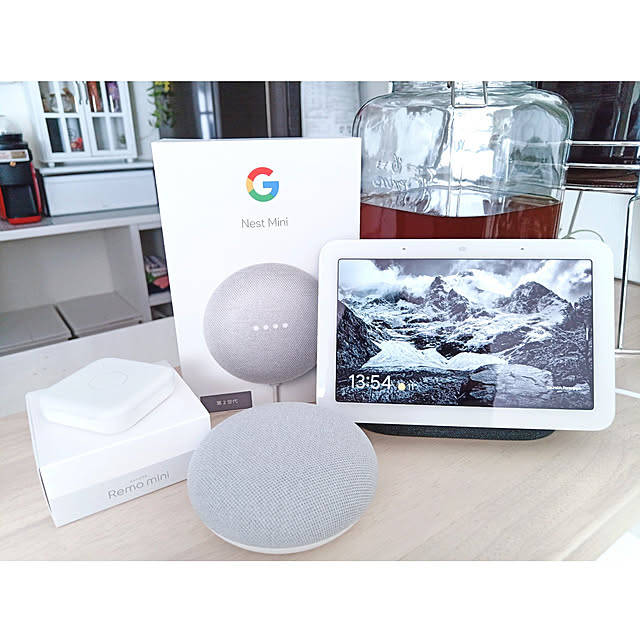 Kitchen,スマート家電,Google Nest Hub,Nature Remo mini,Nature Remo,Google Nest Mini,Nest Mini,Nest Hub,スマートリモコン,スマートスピーカー aquaの部屋
