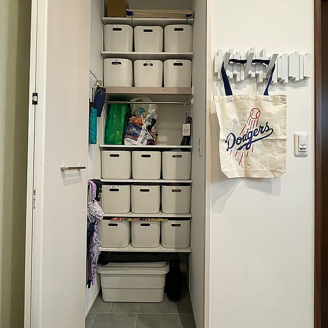 Entrance,可動棚DIY,玄関収納,傘かけ doradoraの部屋