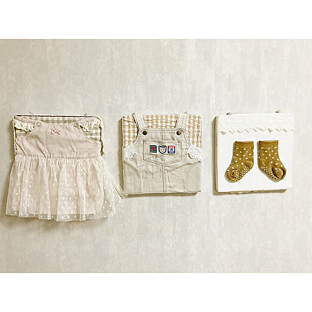 ファブリックパネル,子供服リメイク,リメイク,雑貨,interior,感謝です♡,ナチュラル,インテリア,趣味部屋,アトリエスペース,フォロー&いいね ありがとうございます♡,なちゅらる雑貨,DIY,On Walls erityの部屋