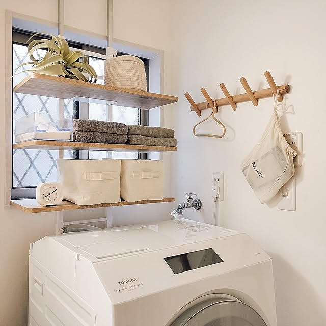 Bathroom,洗濯機上収納,ナチュラルインテリア,雑貨,雑貨大好き♡,シンプルインテリア,雑貨のある暮らし,水回り,洗濯機周り,洗濯機まわりの収納,ランドリーラック,こどもと暮らす。,子供のいる暮らし,すっきり暮らしたい,収納,収納棚,収納アイデア oomiの部屋