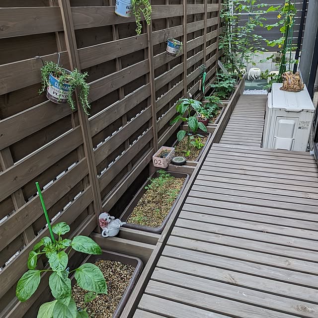 Overview,プランター菜園,家庭菜園,WOODPRO,ウッドプロ,プランター付フェンス,縁台 Kaoriの部屋