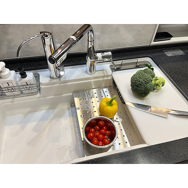 キッチンシンク,モノトーン,タカラスタンダード,人大シンク,トレーシア,ワークトップ 黒,Kitchen Hannahの部屋