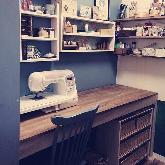My Desk,作業スペース,アトリエ,DIY,ミシン mauveの部屋