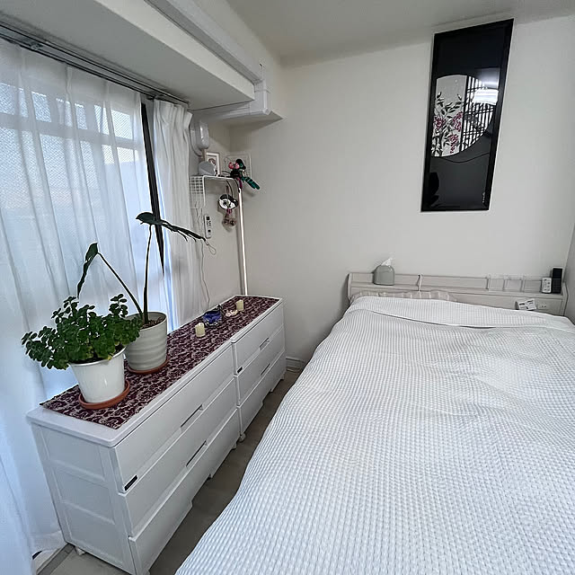 Bedroom,クリスマスディスプレイ,ヒトミ悟空,モダン,永楽屋手ぬぐい,永楽屋,一人暮らし,モンステラ,ウンベラータ,買ってよかったもの,絵馬,韋駄天ウルトラマラソンメダル HITOの部屋