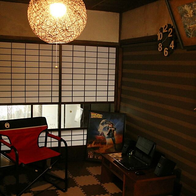 My Desk,和風,ニトリのポスターフレーム,ニトリの時計,部屋,ニトリのマット,オーディオ,パソコン Keiichiroの部屋