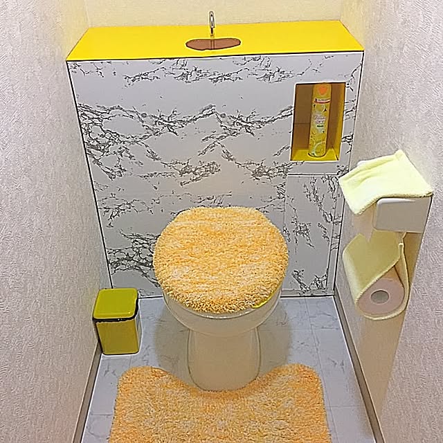 Bathroom,一人暮らし,yellow,ハッピーくりぼっち,DIY,苦戦,トイレのDIY,難しすぎるDIY Yuukaの部屋