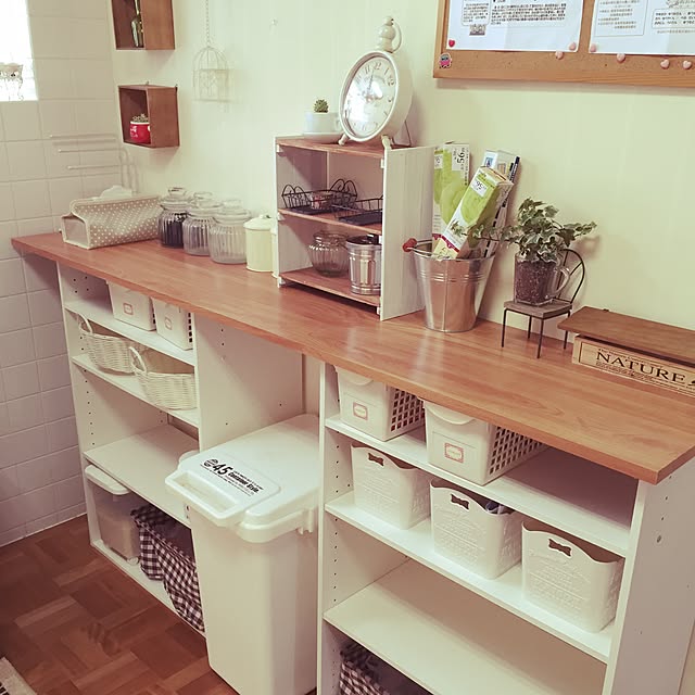 Kitchen,カラーボックス,キッチン収納,DIY,ナチュラル,ニトリ,ダイソー,100均 Yuriの部屋