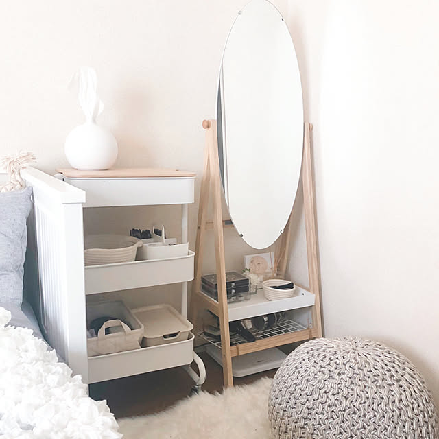 姿見,ニトリ,ドレッサー,賃貸でも諦めない！,2DK,快適な暮らし,賃貸アパート,暮らし快適化特集,アパート暮らし,心地よい暮らし,買ってよかったもの,ティッシュケース,Bedroom necomaru.comの部屋