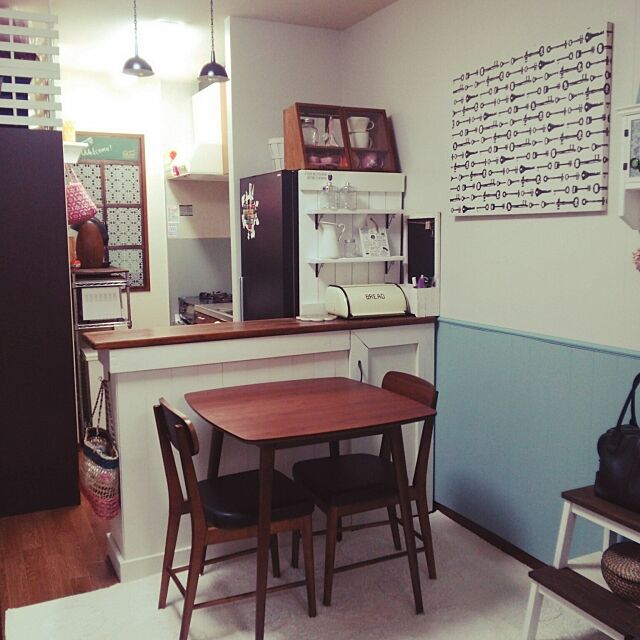 Overview,DIY,一人暮らし,賃貸,腰壁 ベニア板,ファブリックパネル,フランフラン Ossyの部屋