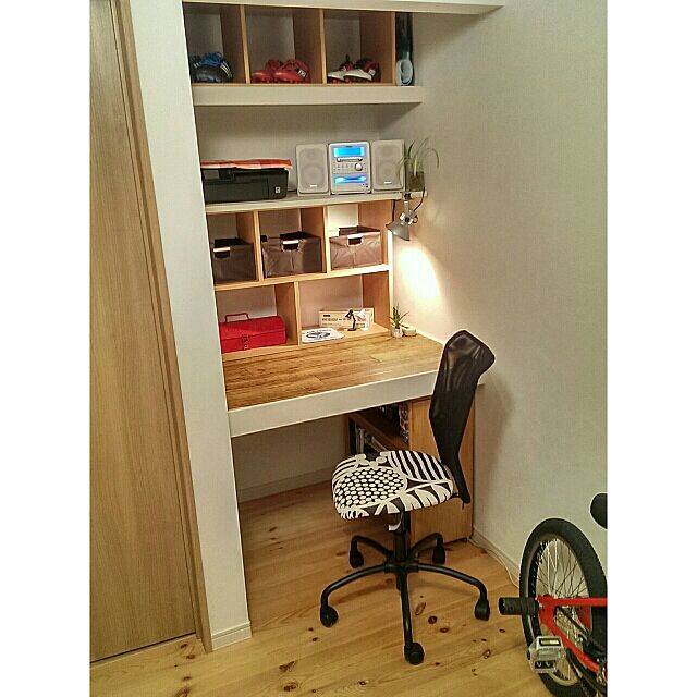 My Desk,押入れ,プチ改造,北欧風？,カラーボックス,IKEA,DIY,ナチュラル atnr719の部屋