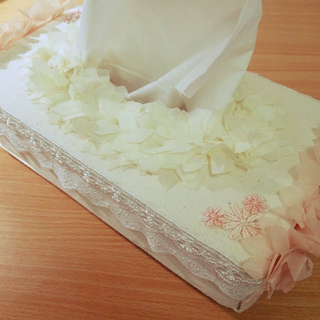 My Desk,姫部屋,DIY,学生,ティッシュボックス,セリア,フリル Maymeimeiaの部屋