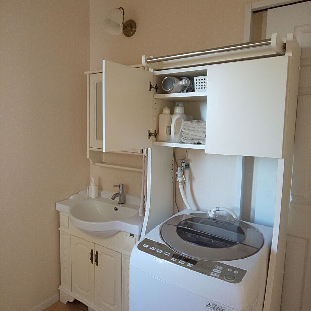 Bathroom,洗濯機まわりの収納,ホワイトインテリア,ナチュラル,IKEA ouchisuki12の部屋