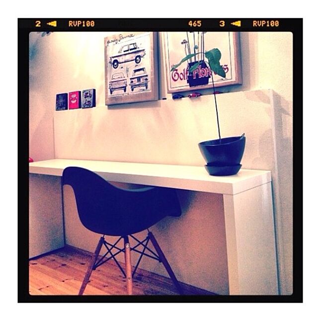 My Desk,わたし空間,観葉植物,IKEA,絵,フランフラン,イームズ,雑貨,イス,植物 linの部屋