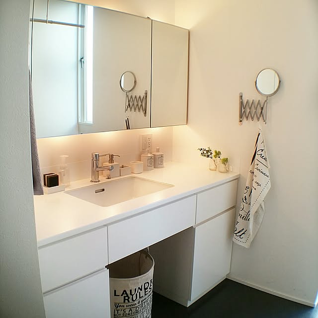 Bathroom,間接照明,ナチュラルが好き,ナチュラルインテリア,オーダーメイド,洗面所鏡裏収納,洗面所 chieの部屋