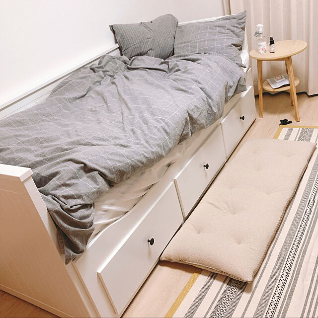 収納付きベッド,ナチュラル,IKEA,一人暮らし,北欧,デイベッド,Bedroom kokochiの部屋