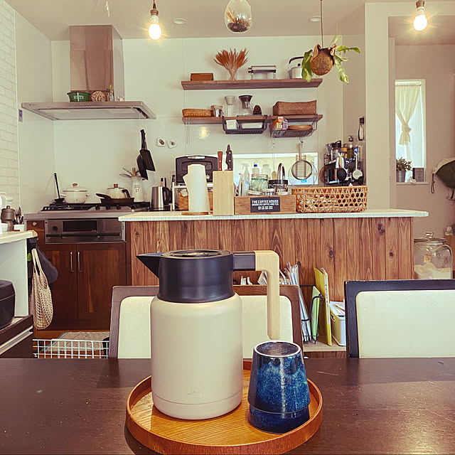 キッチンカウンター,DIY女子,お手入れ簡単,お茶タイム,Kitchen,インテリア,サ一モジャグ,リバーズ,保温ポット,インテリアにもなるね,カフェ風インテリア naomamaの部屋
