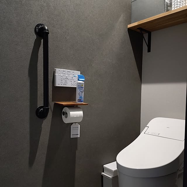 Bathroom,注文住宅,TOTOトイレ,アクセントクロス,無印良品,造作棚,らくハピ,らくハピねらってバブルーントイレノズル maison_de_yuki29の部屋