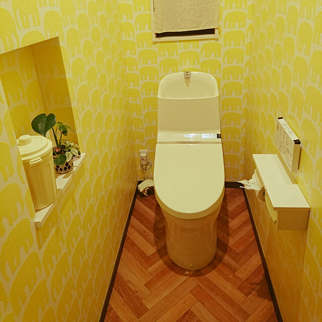 Bathroom,黄色い壁,ゾウさん 93haseの部屋