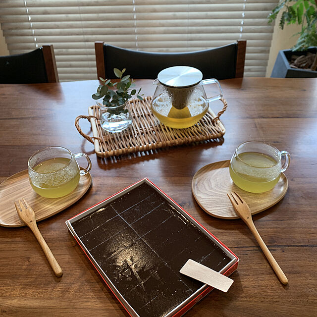 ウッドブラインド,おやつ時間,水ようかん,KINTO,お茶セット,My Desk natsuの部屋