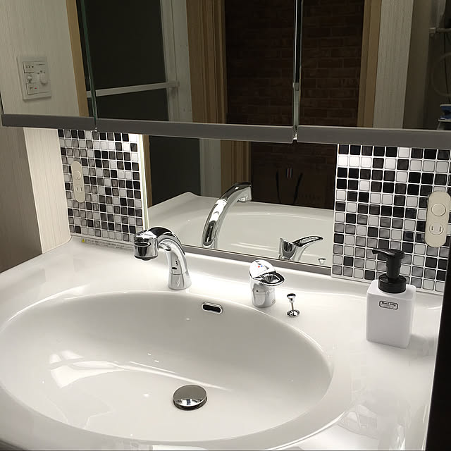 ダイソー,洗面台,洗面所,100均,DIY,モノトーン,一条工務店,Bathroom Ayakaの部屋