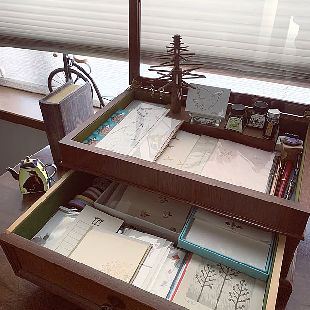 Overview,スタンプ,ポストカード,ジュエリーケース,インク,マスキングテープ,便箋,ポチ袋,ペン,カード,一筆箋,引き出し収納,見てくださってありがとうございます kapiの部屋