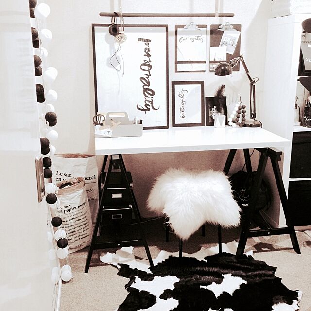 My Desk,白黒,モノトーン,IKEA,断捨離中♥︎ yoshiの部屋