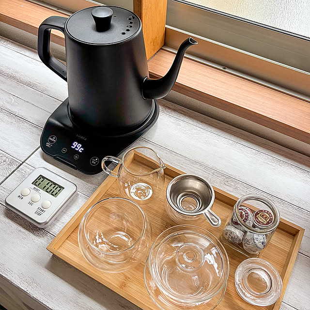 Kitchen,siroca 電気ケトル,siroca SK-D171,時短アイテム,中国茶器,古民家暮らし,人生は一生学び,蓋碗,中国茶セット,美しく暮らしたい,仙人のように暮らしたい,軽やかに暮らしたい,薬食同源,心地よい暮らし,プーアル小沱茶,100均グッズも駆使してお気軽に fawnの部屋