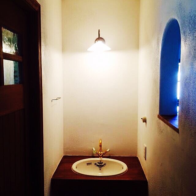 アンティーク,カフェ風,Bathroom,2F,手洗いスペース,照明 piiichiの部屋