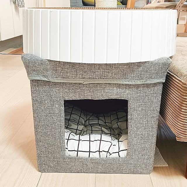 Lounge,猫ベッド,LDK,爪とぎ,片付け中 & 改良中,すっきり暮らしたい,シンプルに暮らしたい,中古戸建て,こどもと暮らす,ねこと暮らす,リフォーム,DIY,プチDIY,猫DIY saki++の部屋