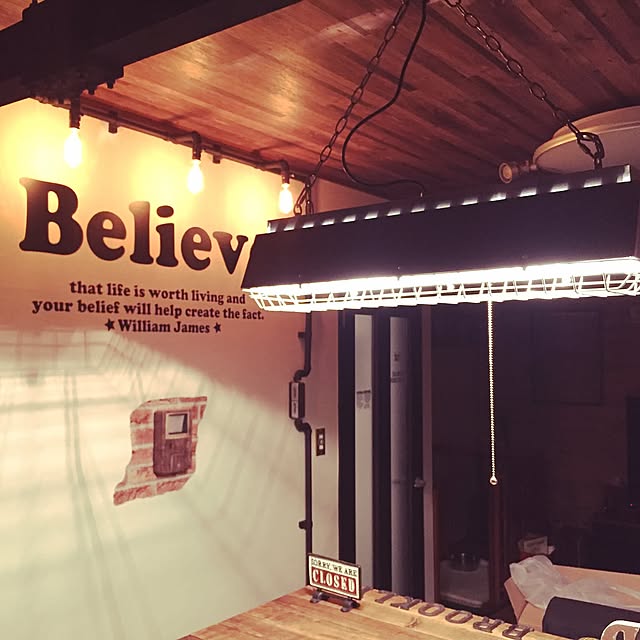Kitchen,コンプトンランプ,ブルックリンスタイル,カフェ風,エジソンバルブ maruの部屋