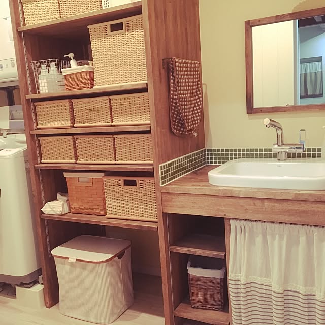 Bathroom,ニトリの洗濯入れ,無印良品,かご,戦利品♡ atsuの部屋